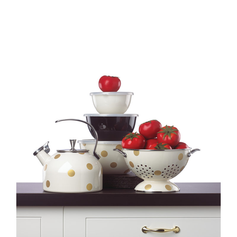 Kate Spade New York Deco Dot 2.5 qt. Enamelware Whistling Stovetop Kettle & Reviews Wayfair